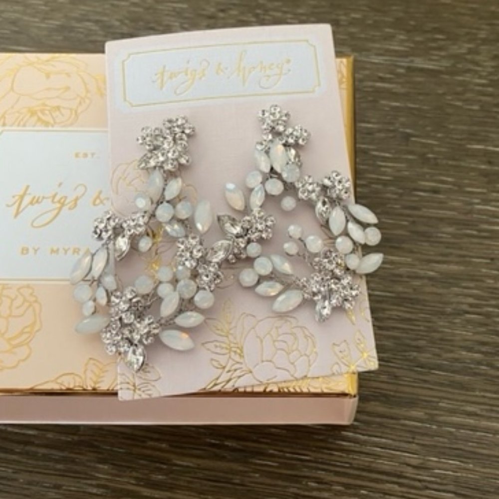 Twigs and Honey Opal Crystal Teardrop Earrings